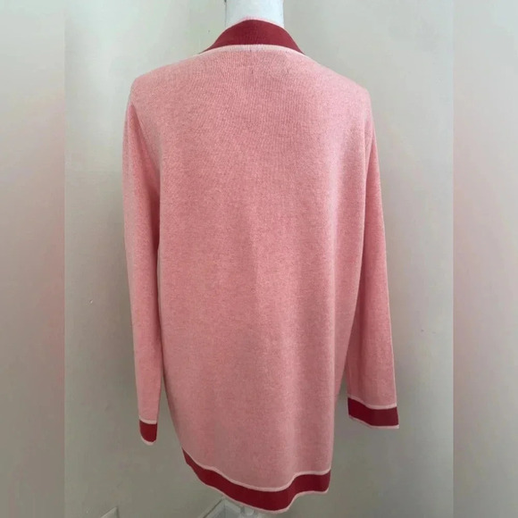 Tuckernuck Lauren Two Tone Pink Cotton & Wool Cardigan Sweater in Size X- Small - Picture 7 of 8